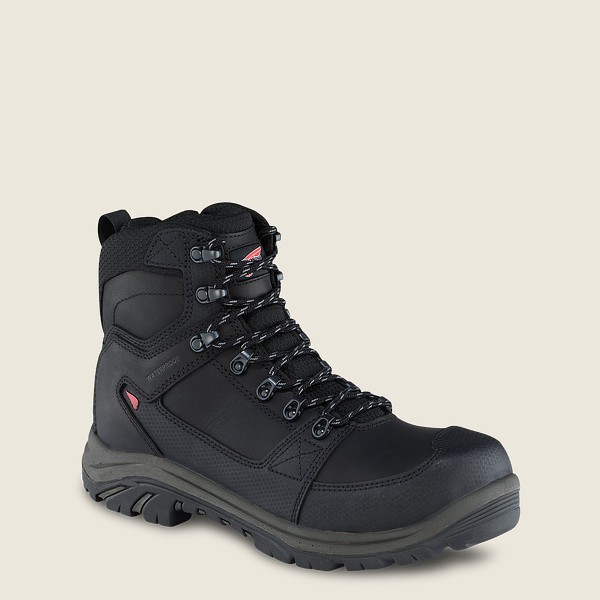 Red Wing Safety Boots Mens Black - Trades - 6-inch Side-zip Waterproof Toe - 9023561-FD